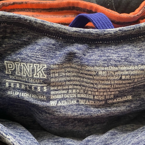 PINK VICTORIAS SECRET Seamless Short‎ Sleeve Crop Top Workout Running Gym Yoga - Picture 4 of 4